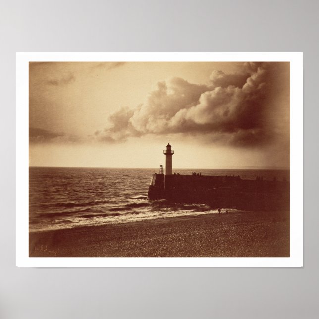 Breakwater at Sete, c.1855 (albumen print from a c (Front)