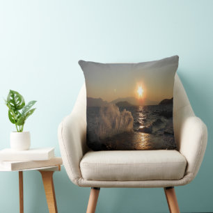 Breakwater in Croatia beautiful sunset Cushion