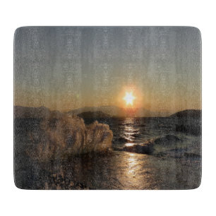 Breakwater in Croatia beautiful sunset        Cutting Board