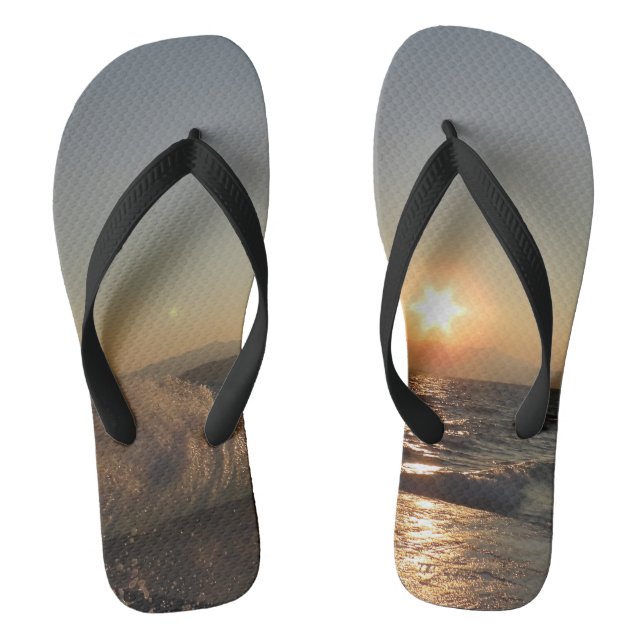 Breakwater in Croatia beautiful sunset   Thongs (Footbed)