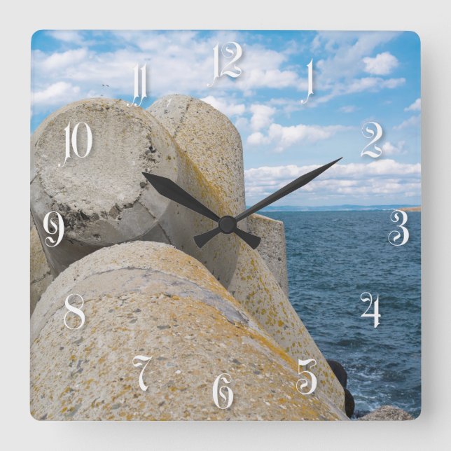 Breakwater Square Wall Clock (Front)