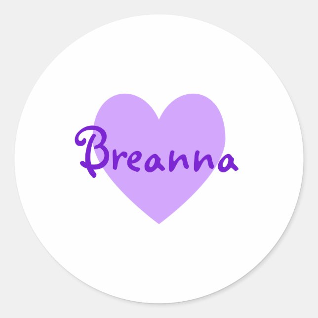 Breanna in Purple Classic Round Sticker (Front)