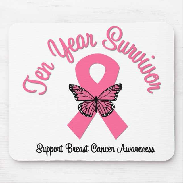 Breast Cancer 10 Year Survivor Mouse Pad (Front)