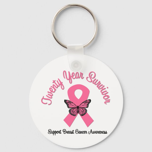 Breast Cancer 20 Year Survivor Key Ring (Front)