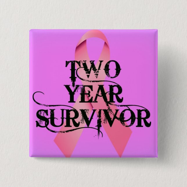 Breast Cancer 2 Year Survivor 15 Cm Square Badge (Front)