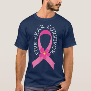 Breast Cancer 5 Year Survivor Pink Ribbon Gift T-Shirt