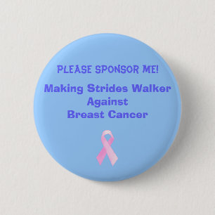 breast cancer 6 cm round badge