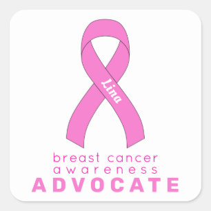 Breast Cancer Advocate White Square Sticker