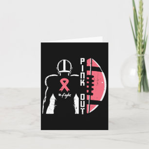 Breast Cancer American Footbyll Pink Out Awareness Card