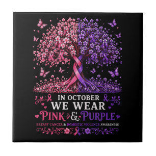 Breast Cancer and Domestic Violence Awareness Ceramic Tile