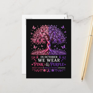 Breast Cancer and Domestic Violence Awareness Holiday Postcard