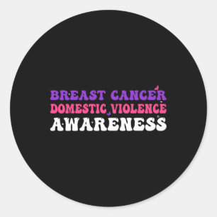 Breast Cancer And Domestic Violence Awareness Mont Classic Round Sticker