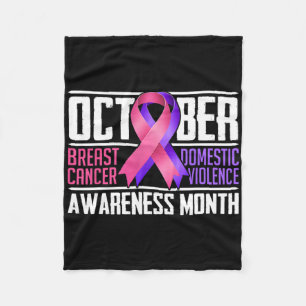 Breast Cancer And Domestic Violence Awareness Mont Fleece Blanket