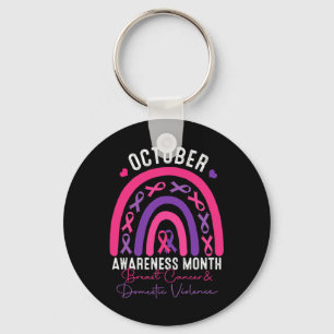 Breast Cancer And Domestic Violence Awareness Mont Key Ring