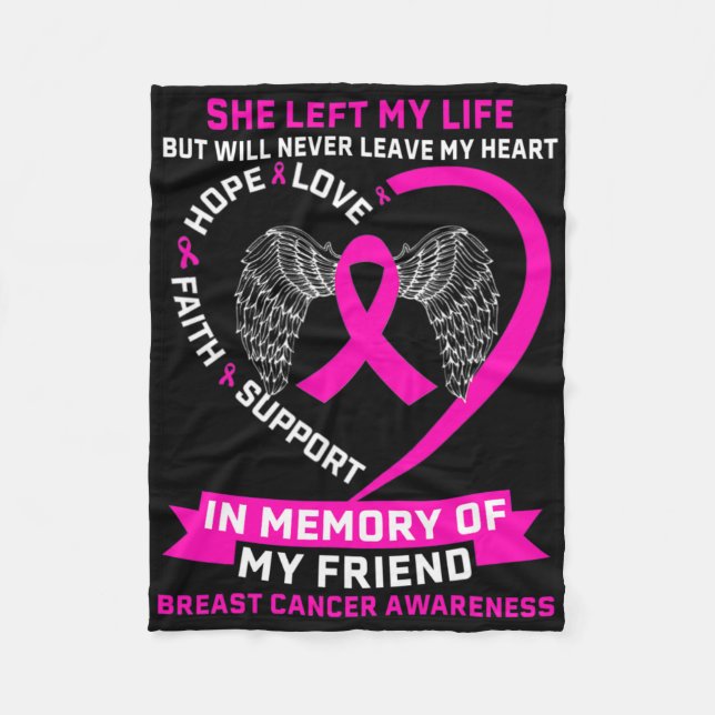 Breast Cancer Awanress  Fleece Blanket (Front)