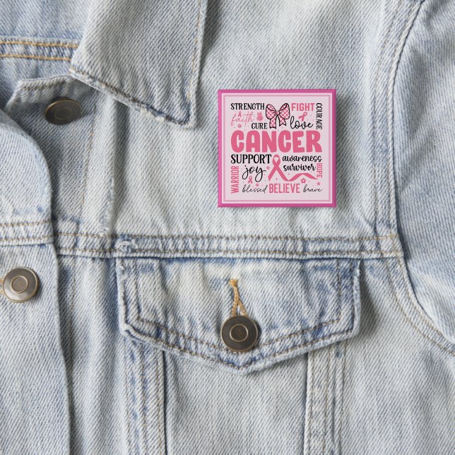 Breast Cancer Awareness  15 Cm Square Badge (In Situ)