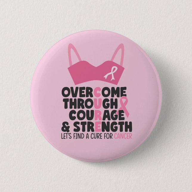Breast Cancer Awareness  6 Cm Round Badge (Front)