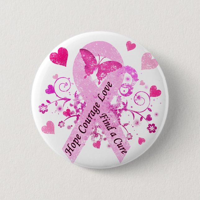 Breast Cancer Awareness 6 Cm Round Badge (Front)