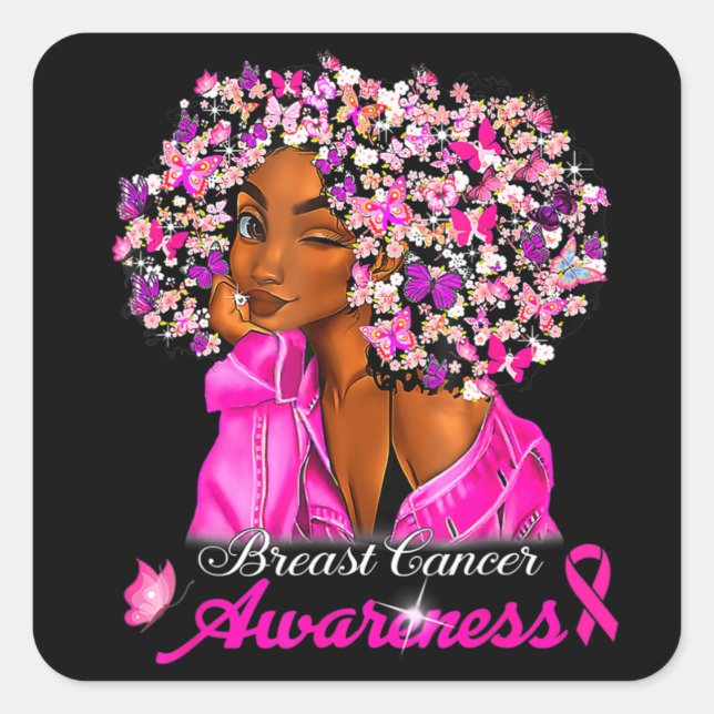 Breast Cancer Awareness African American Women Mel Square Sticker (Front)