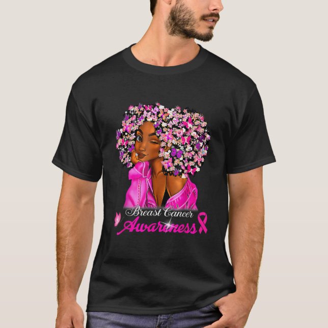 Breast Cancer Awareness African American Women Mel T-Shirt (Front)