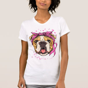 breast cancer awareness american bulldog pink ribb T-Shirt