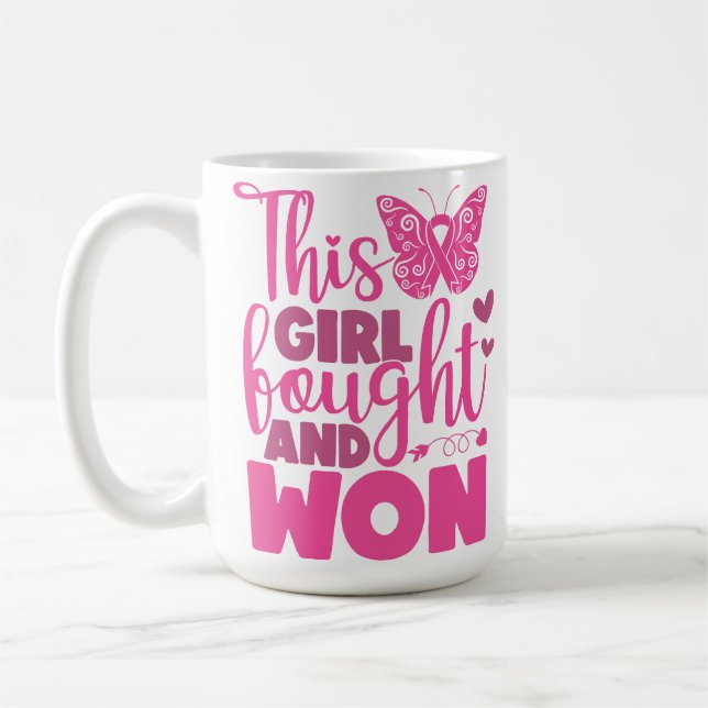 BREAST CANCER AWARENESS AND SUPPORT COFFEE MUG (Left)