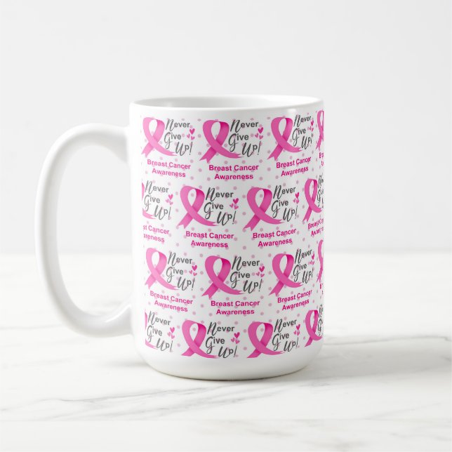 BREAST CANCER AWARENESS AND SUPPORT COFFEE MUG (Left)