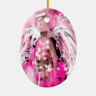 Breast Cancer Awareness Angel #2 Ceramic Tree Decoration