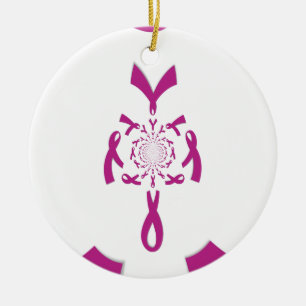 Breast Cancer Awareness Art Print Ceramic Ornament