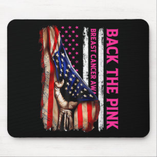 Breast Cancer Awareness Back The Pink American Fla Mouse Pad