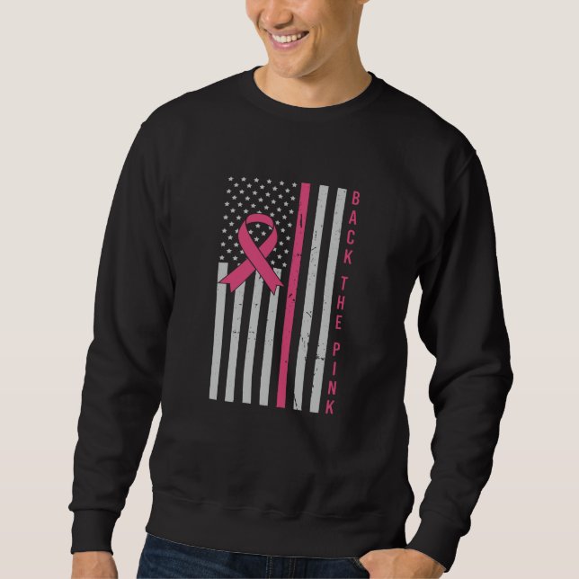 Breast Cancer Awareness Back The Pink USA Patriot Sweatshirt (Front)