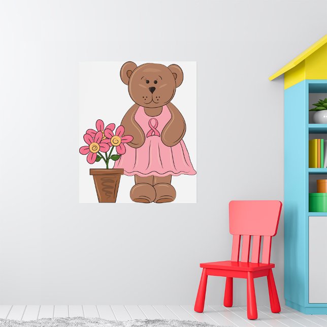 Breast Cancer Awareness Bear in Pink Dress  Poster (Creator Uploaded)
