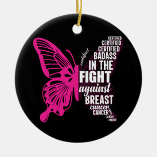 Breast cancer awareness best ceramic ornament