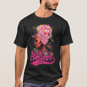 Breast Cancer Awareness Black Woman Warrior Suppor T-Shirt