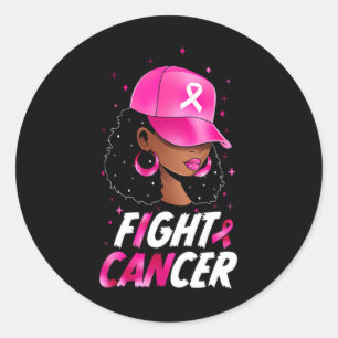 Breast Cancer Awareness Black Women Warrior Suppor Classic Round Sticker