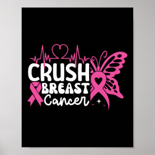 Breast Cancer Awareness Bling Pink Ribbon 2 Poster