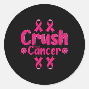 Breast Cancer Awareness Bling Pink Ribbon  Classic Round Sticker