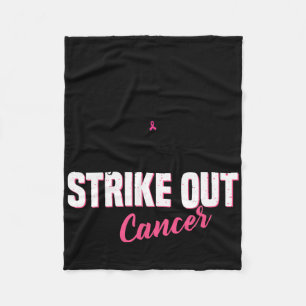 Breast Cancer Awareness - Bowling Strike Out Pink Fleece Blanket