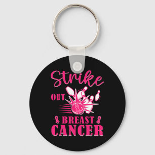 Breast Cancer Awareness - Bowling Strike Out Pink Key Ring