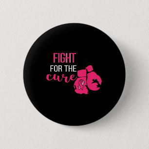 Breast Cancer Awareness Boxing Gloves Pink Ribbon  6 Cm Round Badge
