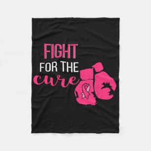 Breast Cancer Awareness Boxing Gloves Pink Ribbon Fleece Blanket