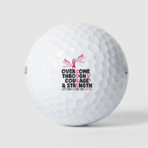 Breast Cancer Awareness Brave and Strong Golf Balls