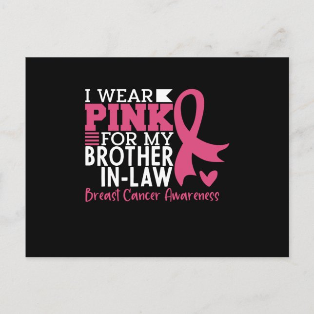 Breast Cancer Awareness Brother-in-Law Support Postcard (Front)