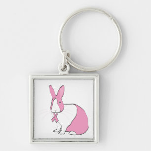 BREAST CANCER AWARENESS BUNNY KEY RING