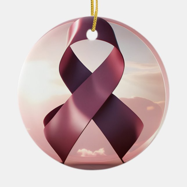 Breast Cancer Awareness Ceramic Ornament (Front)