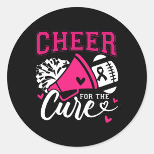 Breast Cancer Awareness Cheer For The Cure Classic Round Sticker