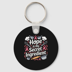 Breast cancer awareness chef cooking pink ribbon key ring
