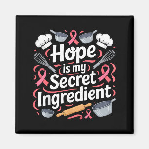Breast cancer awareness chef cooking pink ribbon magnet