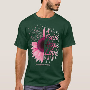 Breast Cancer Awareness Christian Faith Hope Love  T-Shirt