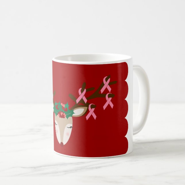 Breast Cancer Awareness Christmas Mug (Front Right)